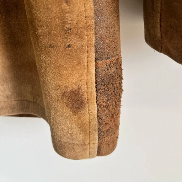 Vintage Yukalix Men's Brown Suede Field Jacket Coat Button Up Men's L Rugged - Picture 11 of 16